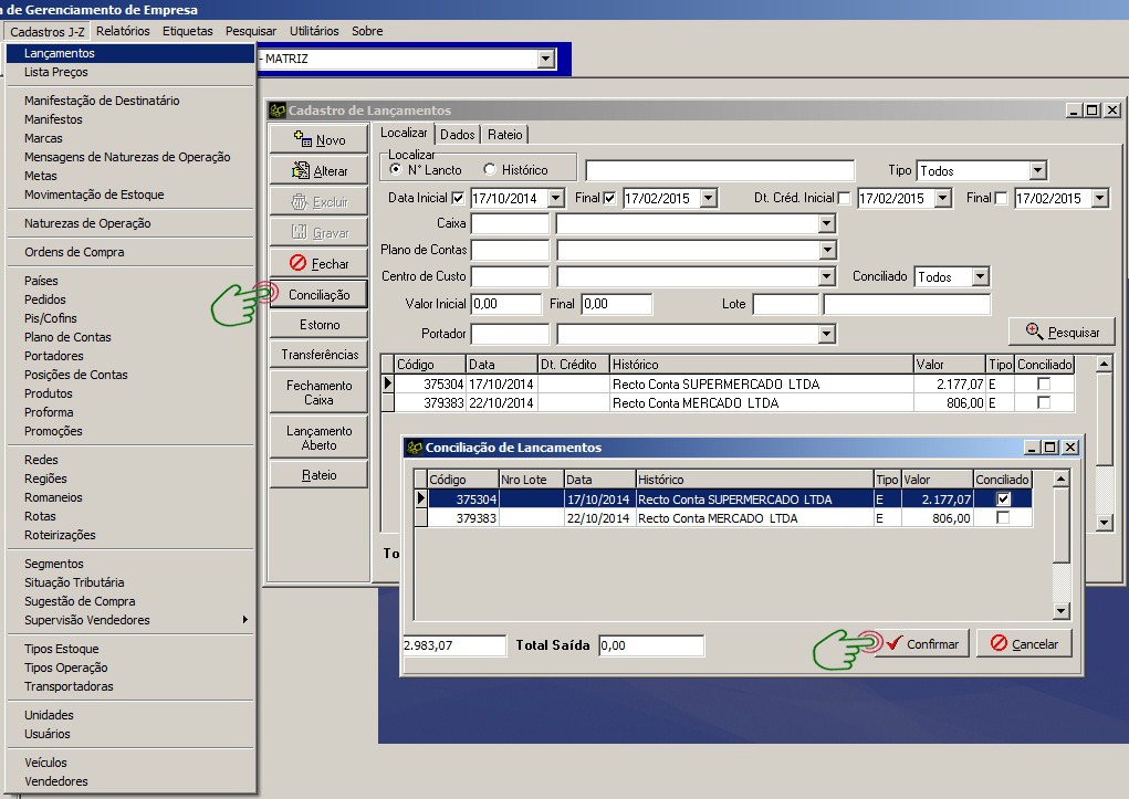 CadastroLanctoConciliacao1